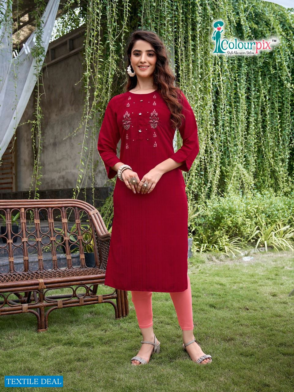 Colourpix Rolex Vol-1 Wholesale Viscose Reyon Long Kurtis