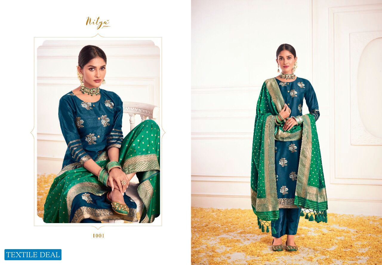 LT Nitya Vol-182 Wholesale Silk Jacquard Festive Indian Salwar Suits