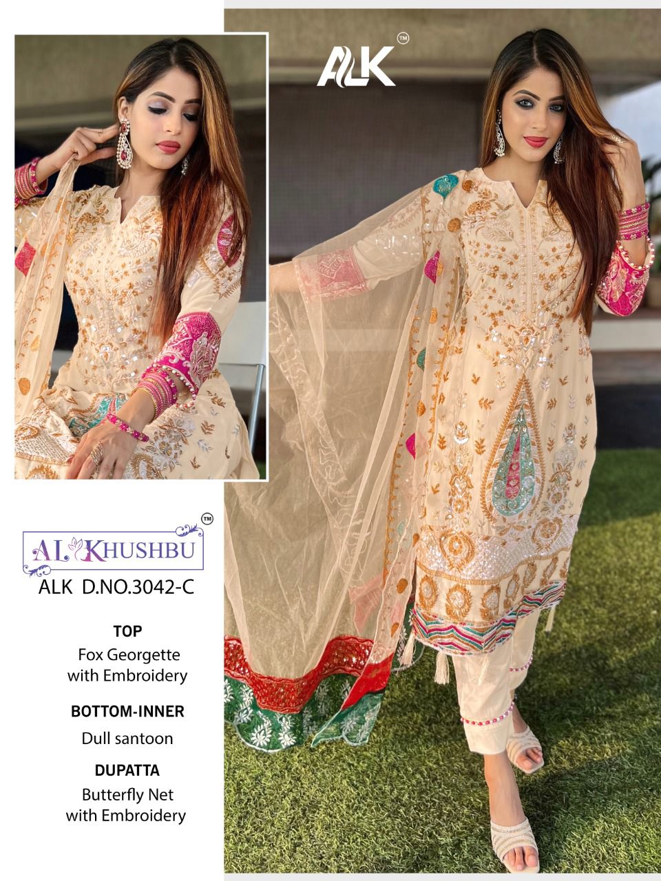 PARVEEN VOL 1 BY AL KHUSHBU GEORGETTE WORK PAKISTANI SUITS