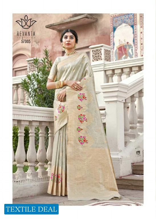 REVANTA BHAKTI KORA SILK WHOLESALE SAREE SUPPLY