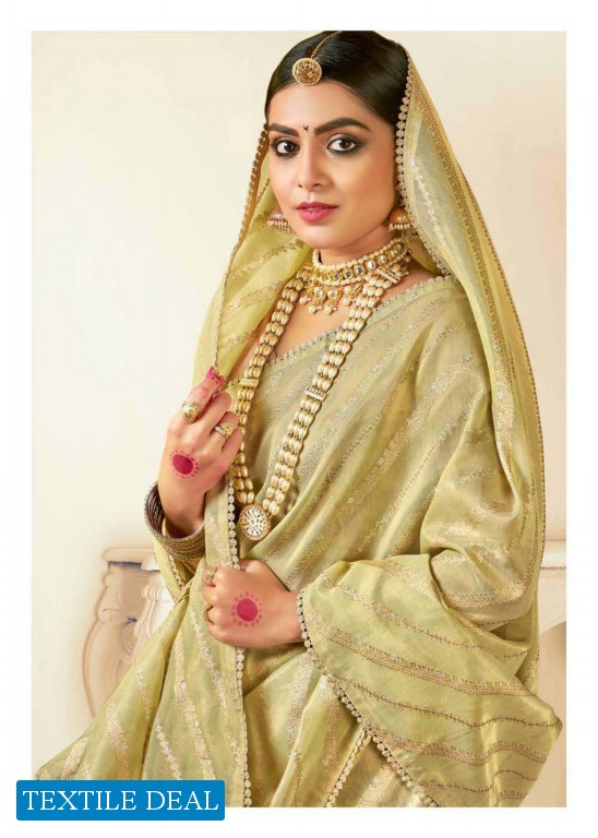 REVANTA CREATION SURAT ANUSHKA KORA SILK LEHARIYA ZARI SAREES