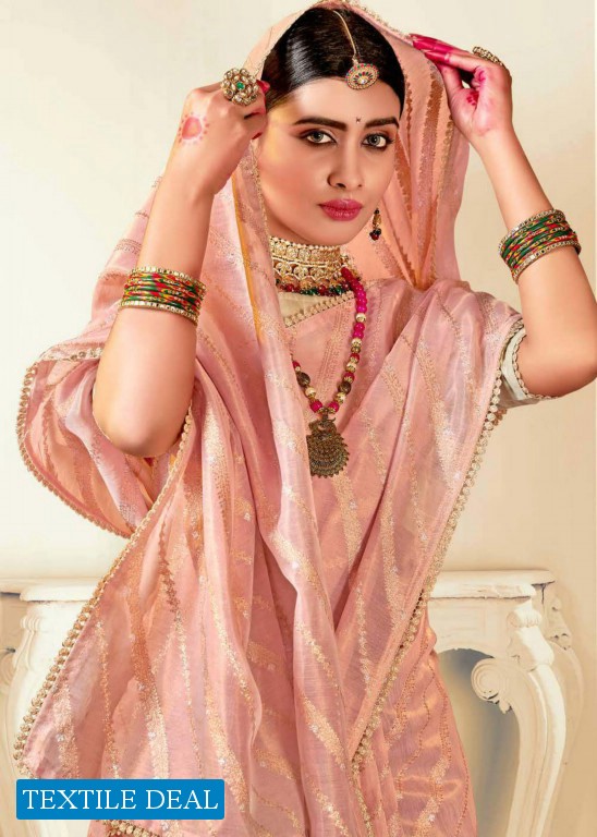 REVANTA CREATION SURAT ANUSHKA KORA SILK LEHARIYA ZARI SAREES