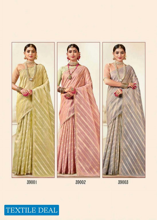 REVANTA CREATION SURAT ANUSHKA KORA SILK LEHARIYA ZARI SAREES