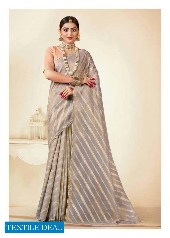 REVANTA CREATION SURAT ANUSHKA KORA SILK LEHARIYA ZARI SAREES