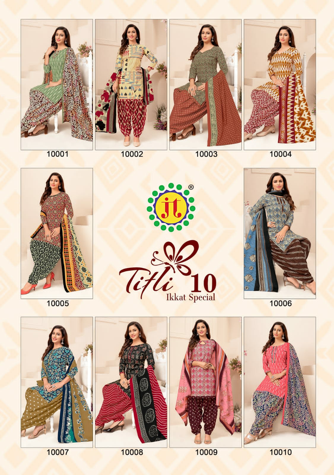 JT Titli Ikat Special Vol-10 Wholesale Unstitched Dress Material