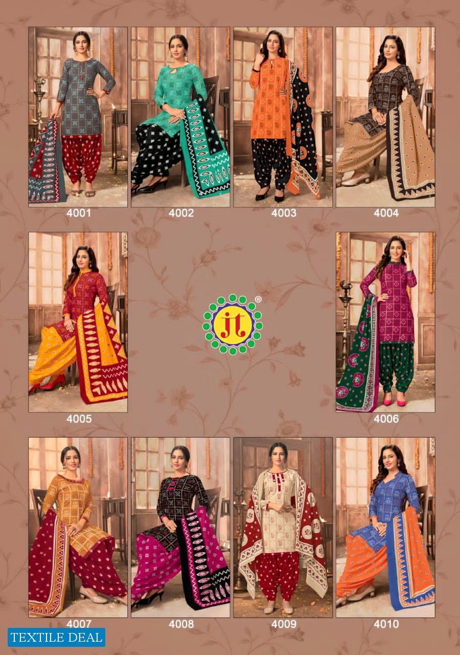 JT Albeli Vol-4 Wholesale Pure Cotton Printed Dress Material