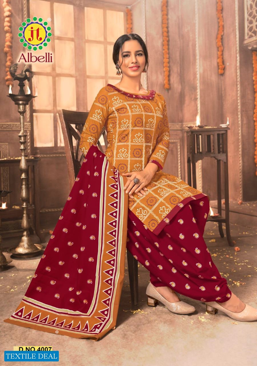 JT Albeli Vol-4 Wholesale Pure Cotton Printed Dress Material