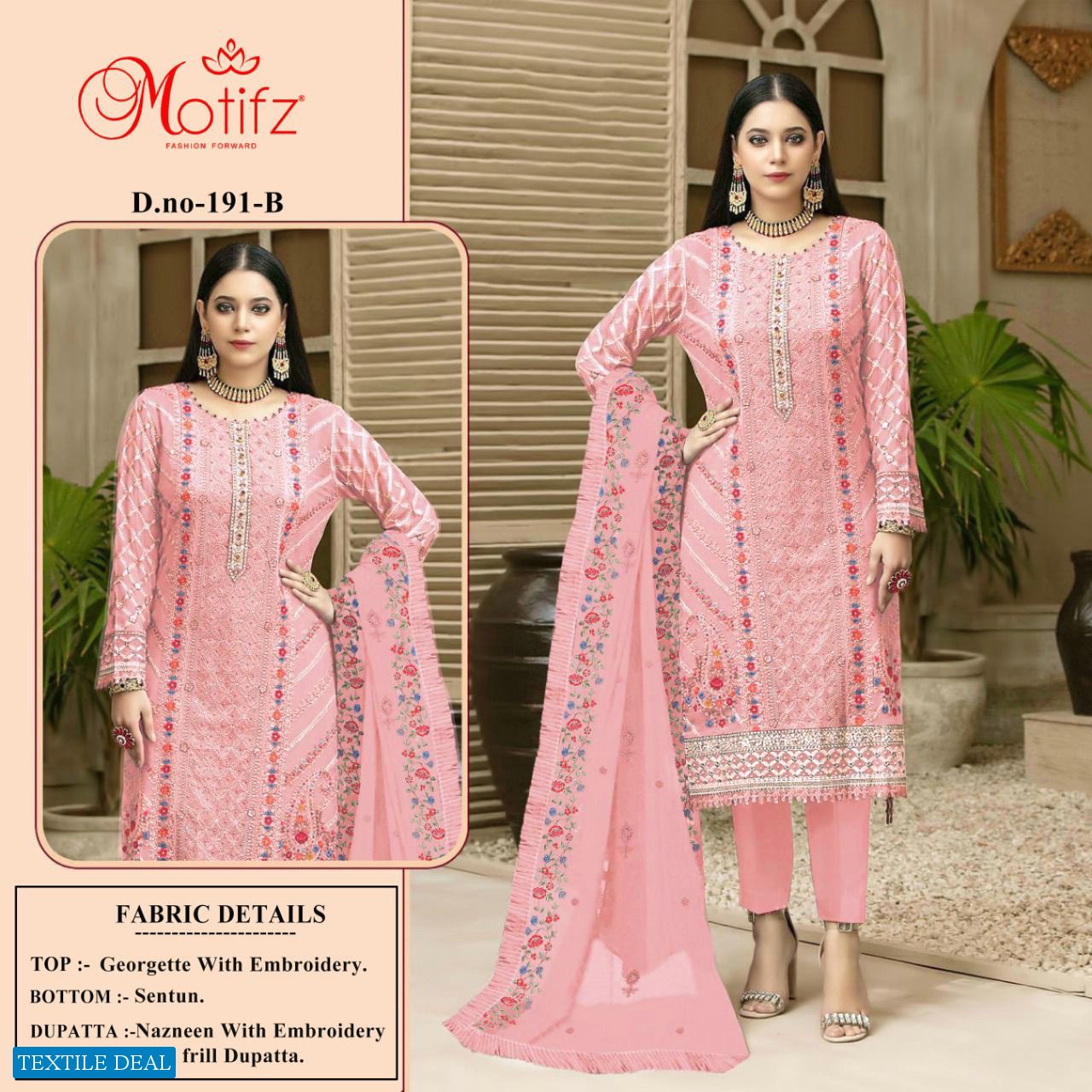 Motifz D.no 191 Colour Wholesale Pakistani Concept Suits