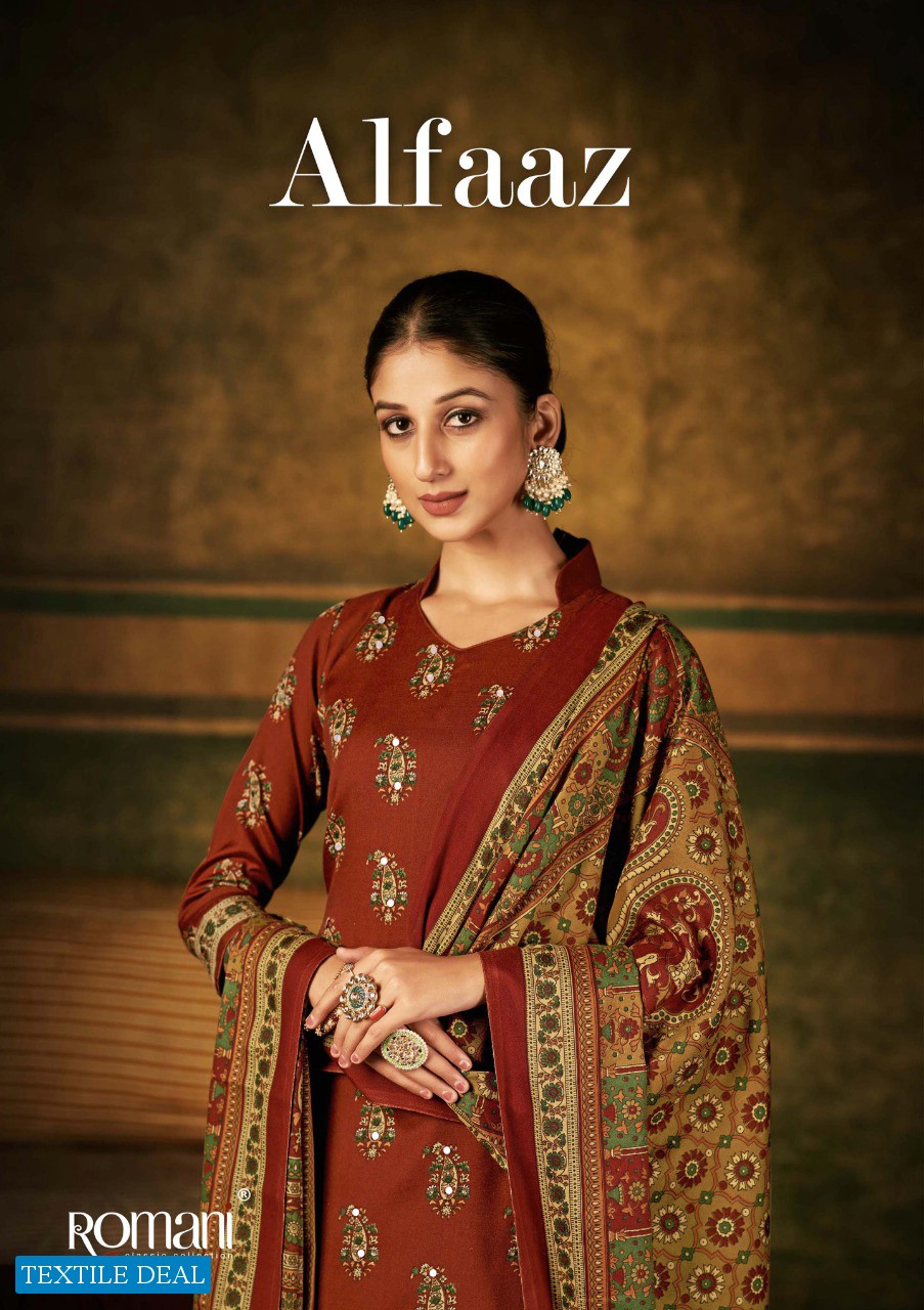 Romani Alfaaz Wholesale Pashmina Spun With Mirror Hand Work Winter Dress