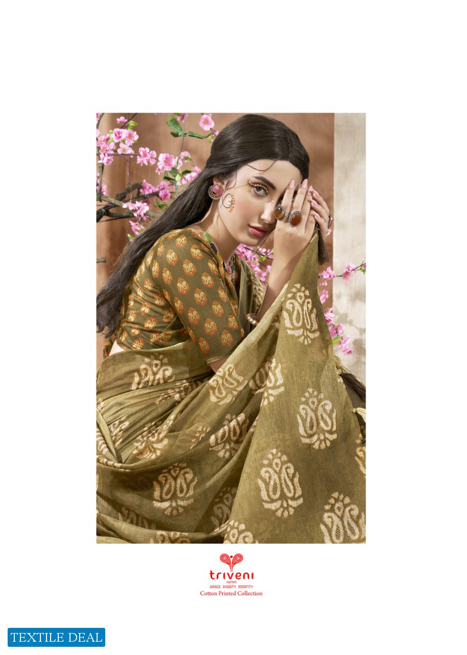 Triveni Umika Wholesale Cotton Printed Indian Sarees