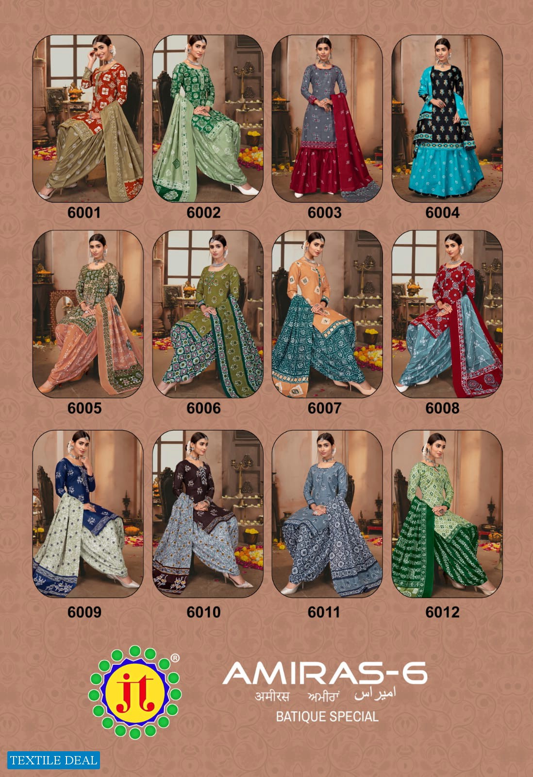 JT Amiras Vol-6 Wholesale Pure Cotton Printed Dress Material