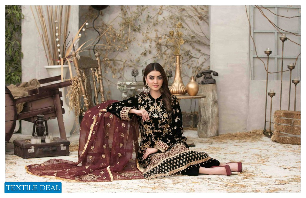 Tawakkal Grande Velvet Shirt And Fancy Dupatta Pakistani Salwar Suits