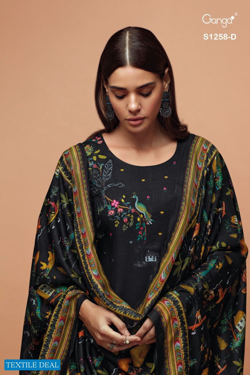 Ganga Artha S1258 Wholesale Pure Pashmina With Hand Work Dress