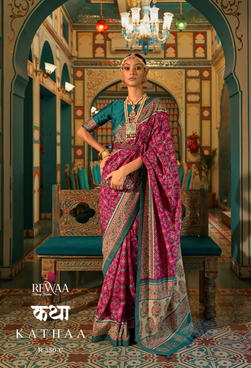 Rewaa Kathaa Wholesale Smooth Patola Festive Indian Sarees