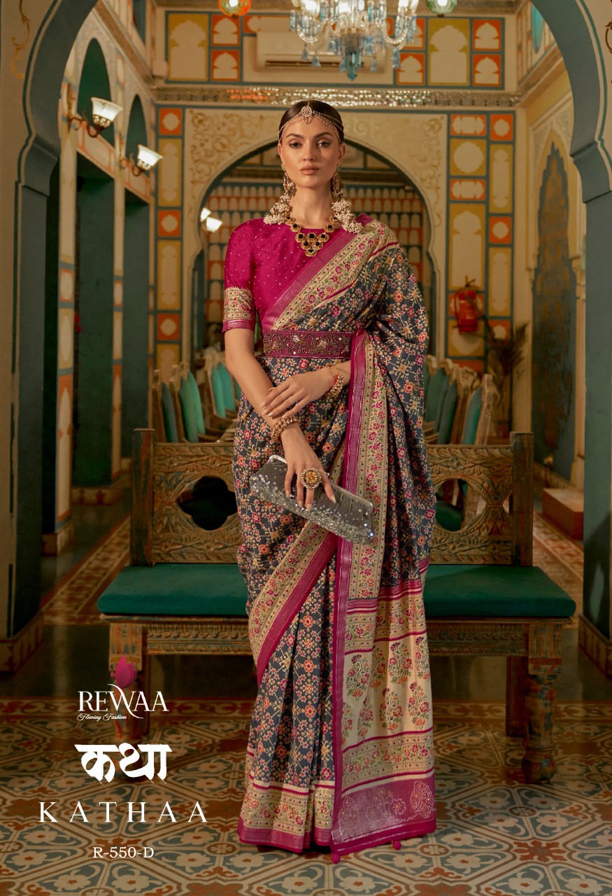 Rewaa Kathaa Wholesale Smooth Patola Festive Indian Sarees