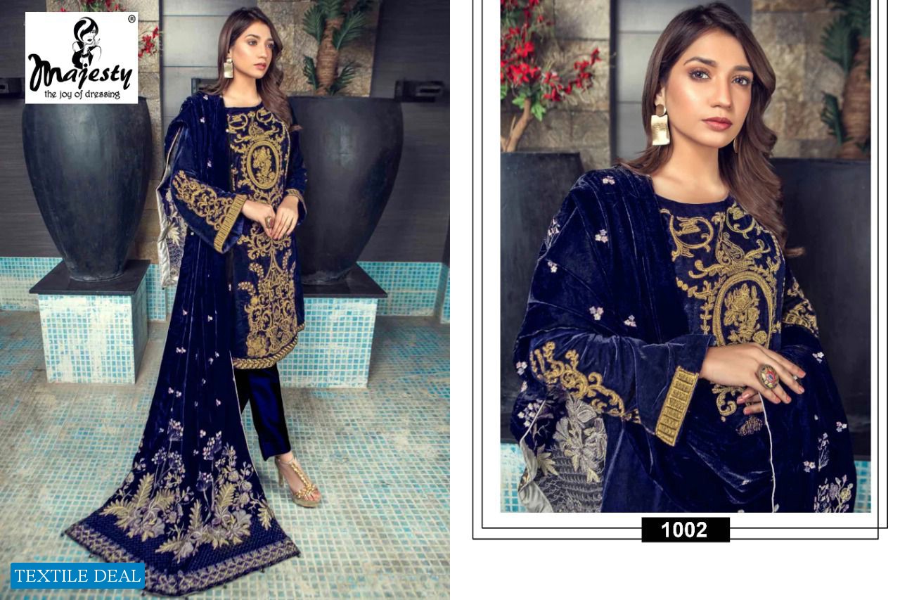 Majesty Rang Rasiya Wholesale Velvet Fabrics Winter Pakistani Concept Dress