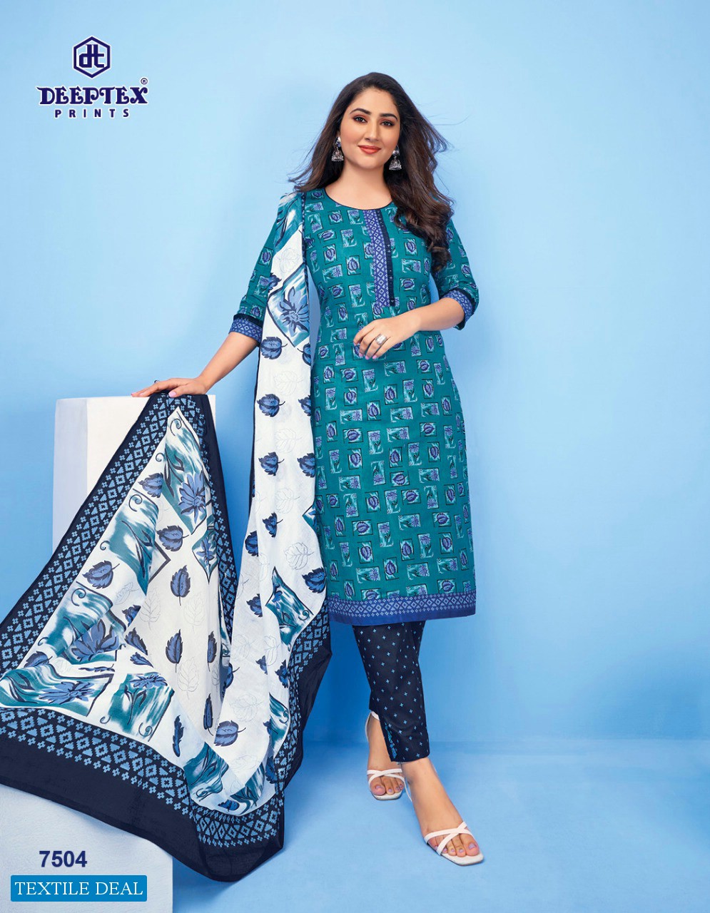 Deeptex Miss India Vol-75 Wholesale Pure Cotton Printed Unstitched Dress Material