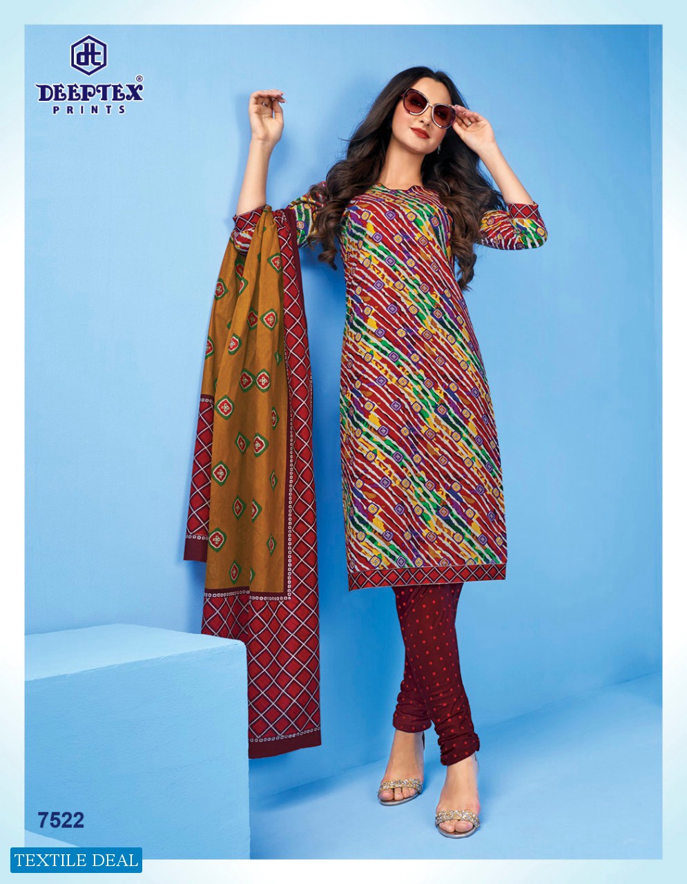 Deeptex Miss India Vol-75 Wholesale Pure Cotton Printed Unstitched Dress Material