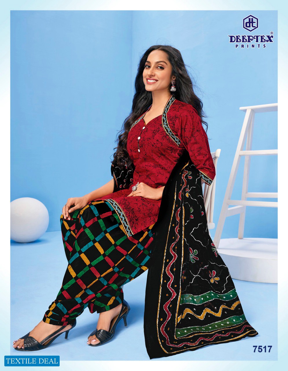 Deeptex Miss India Vol-75 Wholesale Pure Cotton Printed Unstitched Dress Material