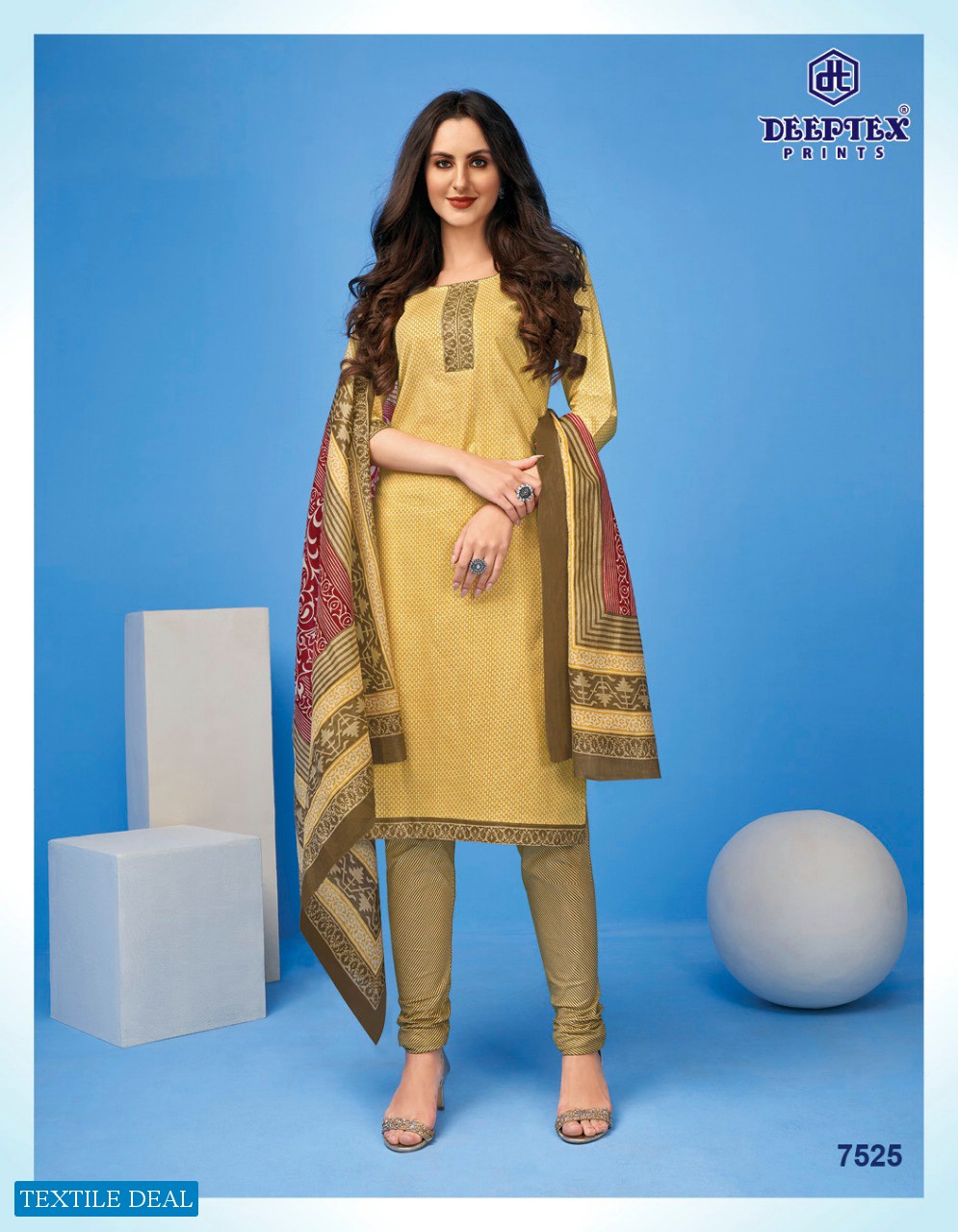 Deeptex Miss India Vol-75 Wholesale Pure Cotton Printed Unstitched Dress Material