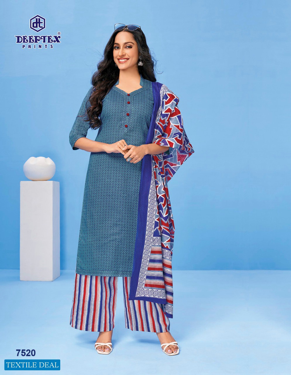 Deeptex Miss India Vol-75 Wholesale Pure Cotton Printed Unstitched Dress Material