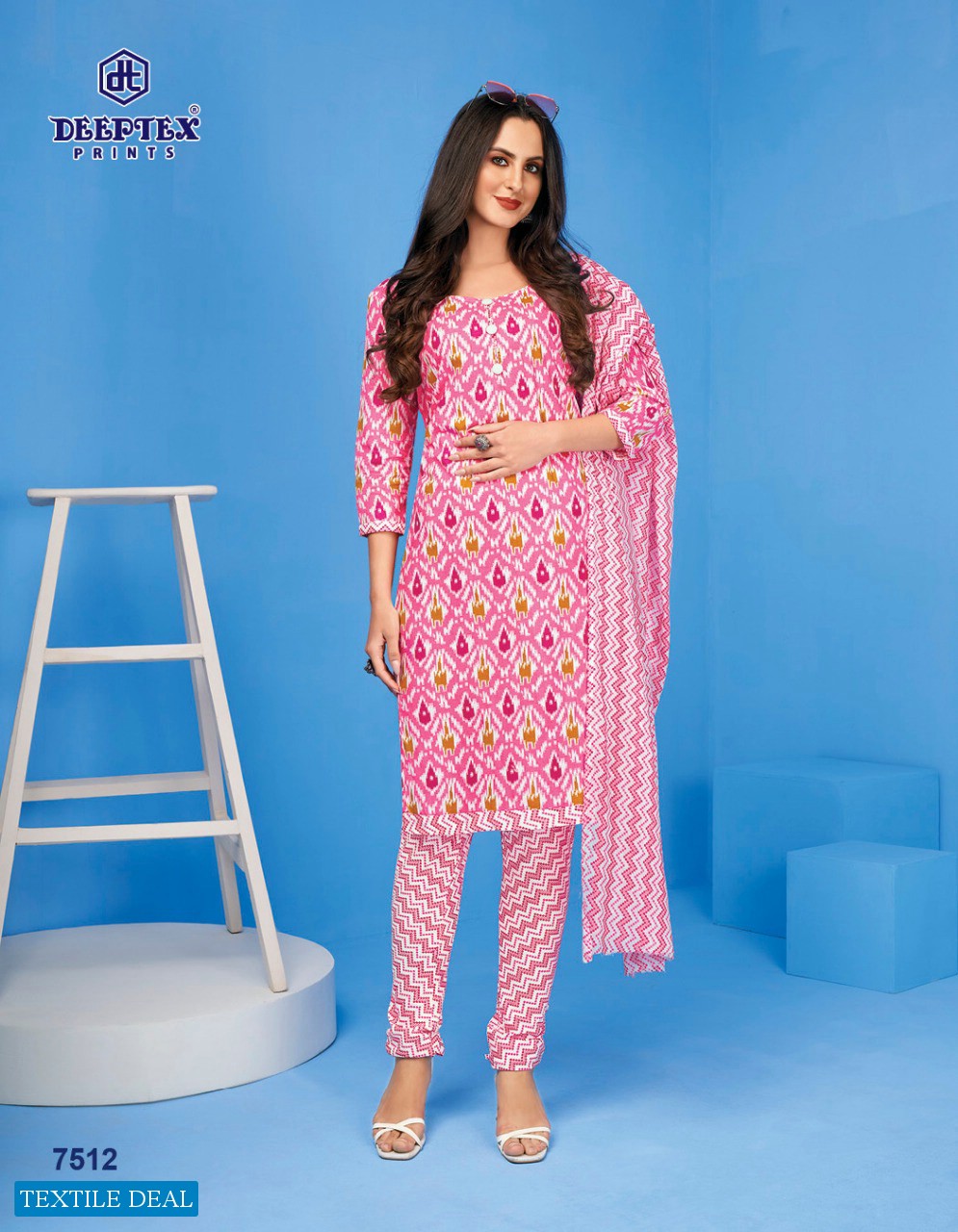 Deeptex Miss India Vol-75 Wholesale Pure Cotton Printed Unstitched Dress Material