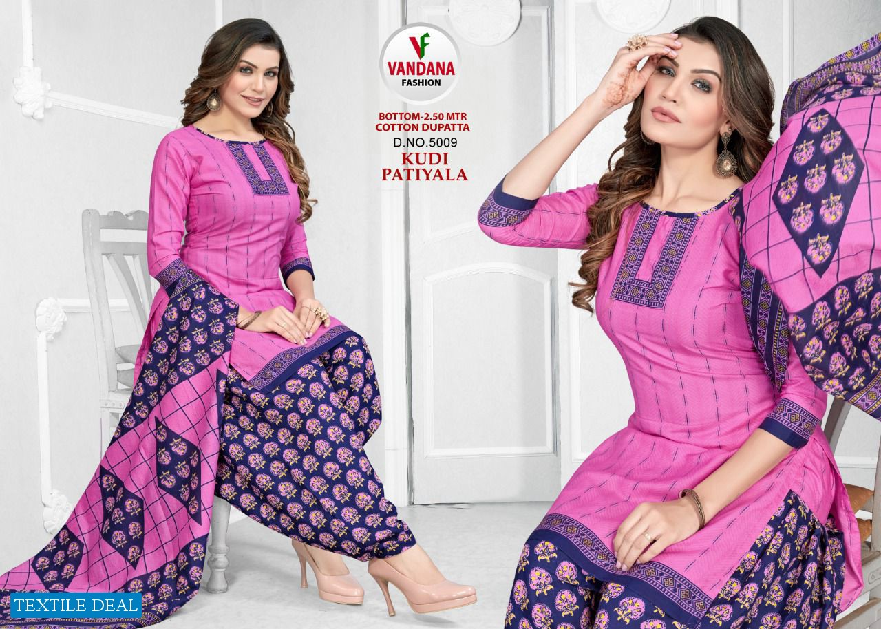Vandana Kudi Patiyala Vol-5 Wholesale Pure Cotton Printed Dress Material