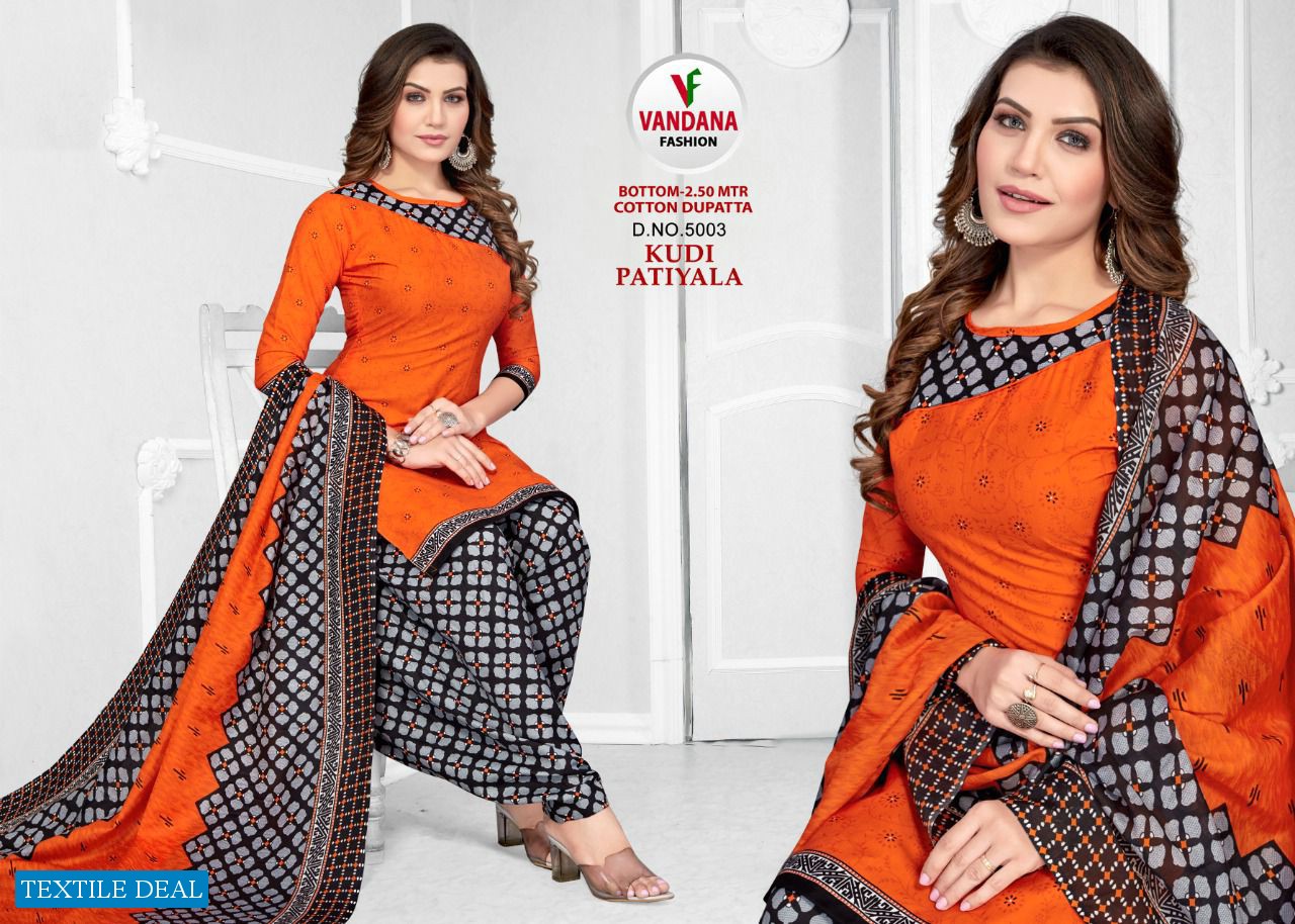 Vandana Kudi Patiyala Vol-5 Wholesale Pure Cotton Printed Dress Material