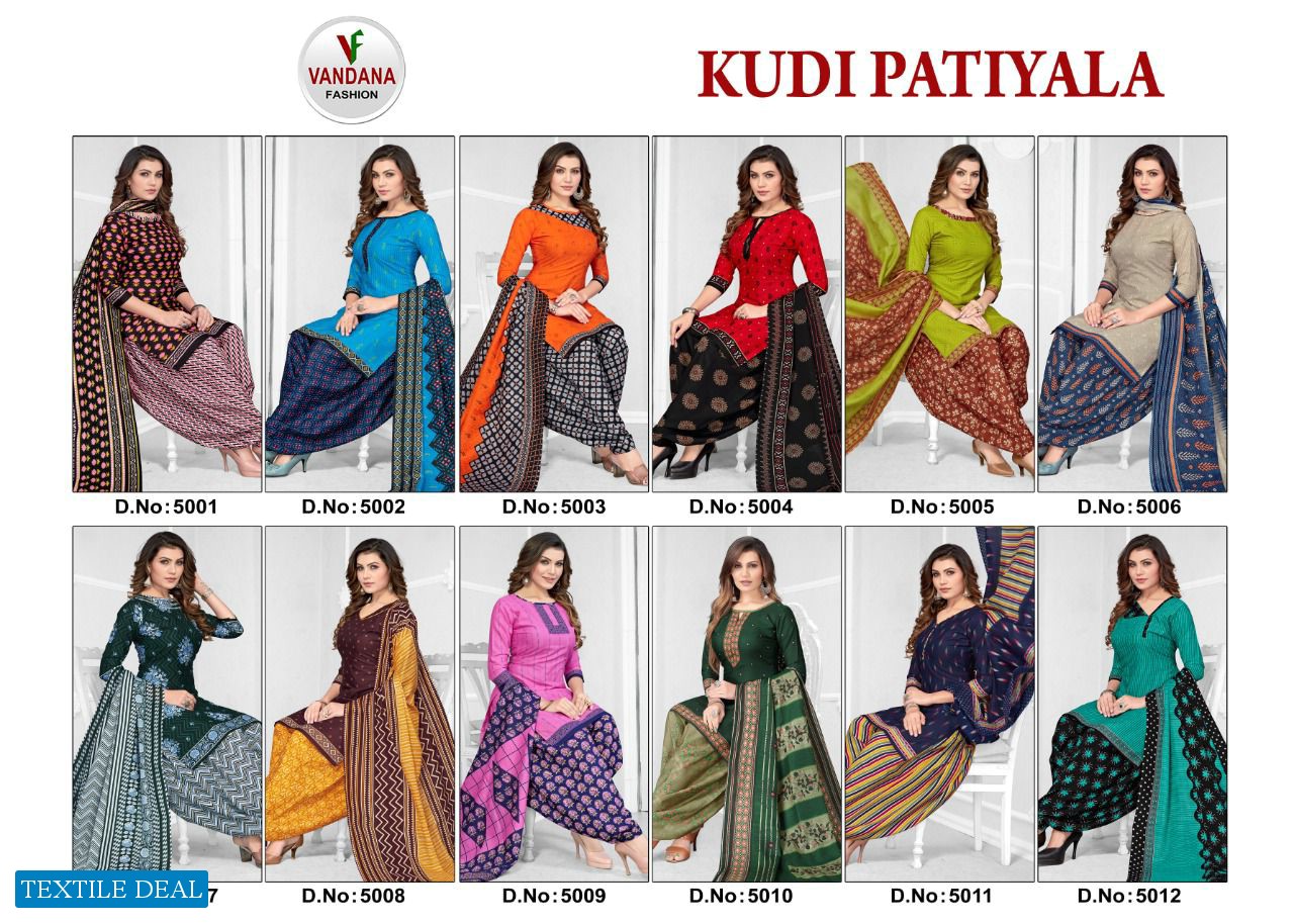 Vandana Kudi Patiyala Vol-5 Wholesale Pure Cotton Printed Dress Material