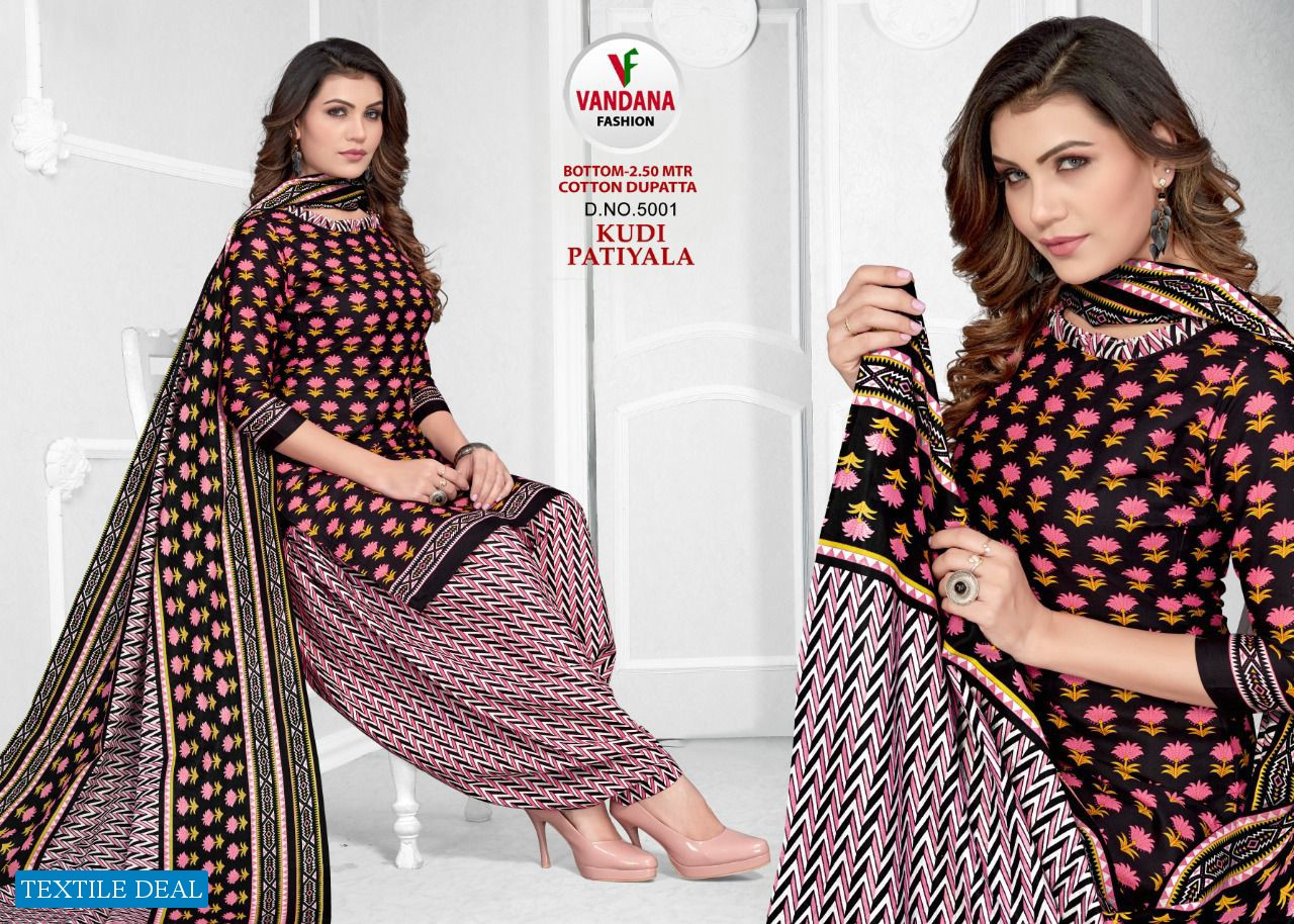 Vandana Kudi Patiyala Vol-5 Wholesale Pure Cotton Printed Dress Material