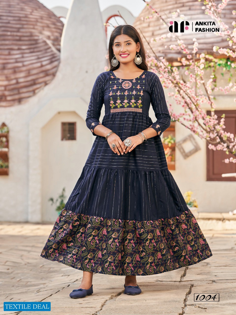 ANKITA WEEKEND ANARKALI GOWN WITH EMBROIDERY KURTIS WITH 52 LENGTH