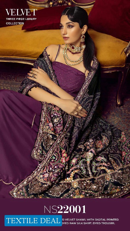 Gul Ahmed Noor E Chasham Velvet Shawl 2022 Original Pakistani Salwar Suits