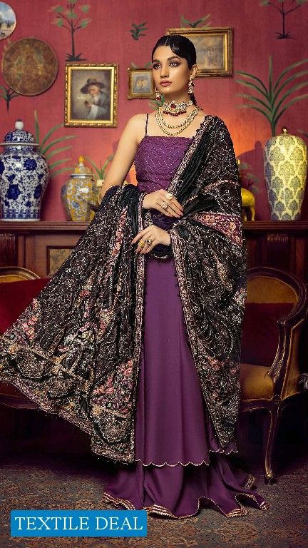 Gul Ahmed Noor E Chasham Velvet Shawl 2022 Original Pakistani Salwar Suits