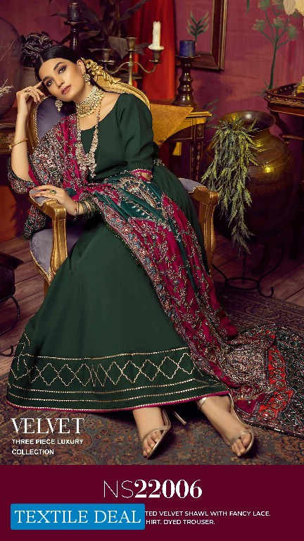 Gul Ahmed Noor E Chasham Velvet Shawl 2022 Original Pakistani Salwar Suits
