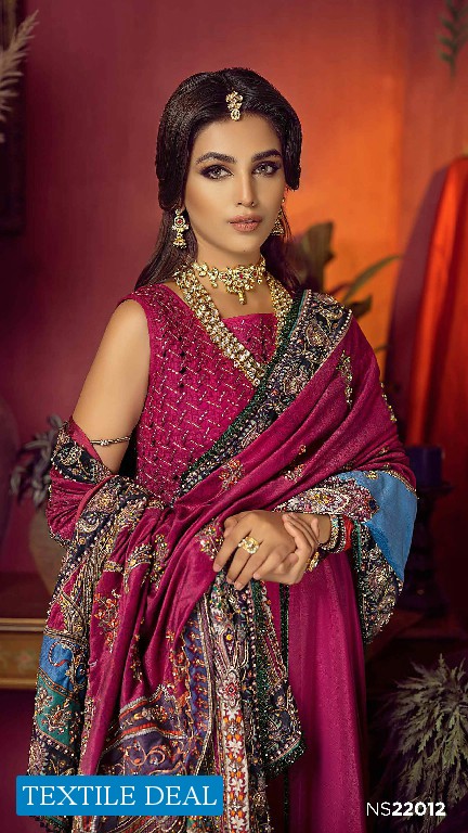 Gul Ahmed Noor E Chasham Velvet Shawl 2022 Original Pakistani Salwar Suits