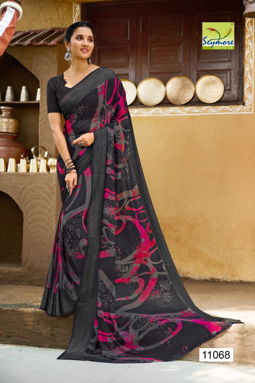 SEYMORE AND TANUZA CHAHYA GEORGETTE INNOVATIVE PRINT SAREE CATALOG