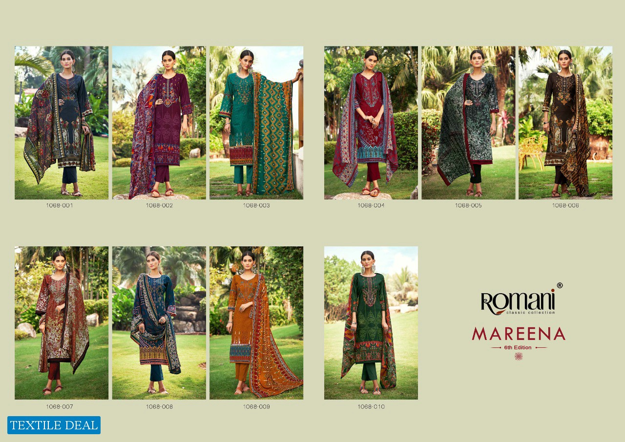 Romani Mareena 6th Edition Wholesale Soft Cotton With Work Dress Material