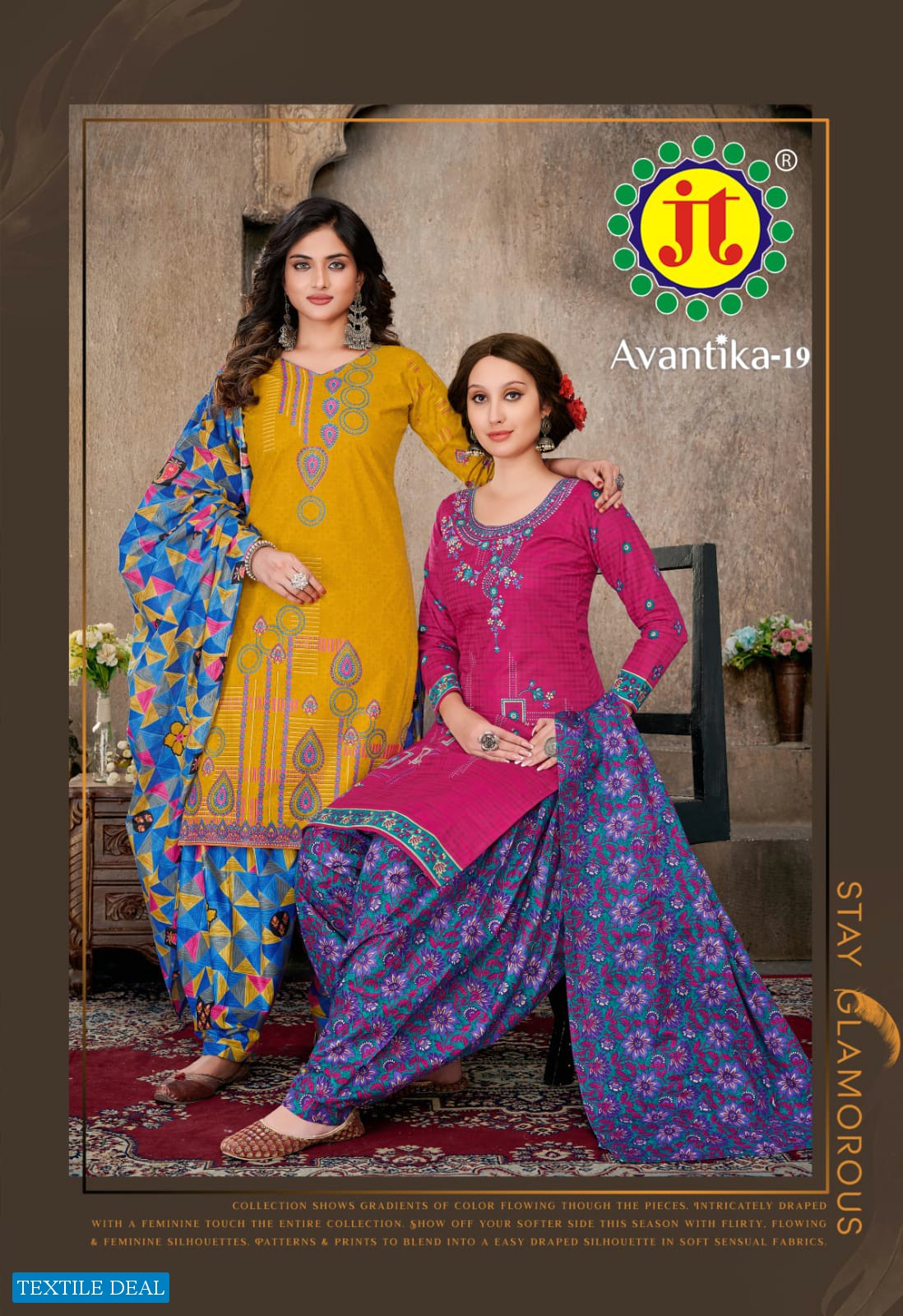JT Avantika Vol-19 Wholesale Patiyala Special Cotton Printed Dress Material