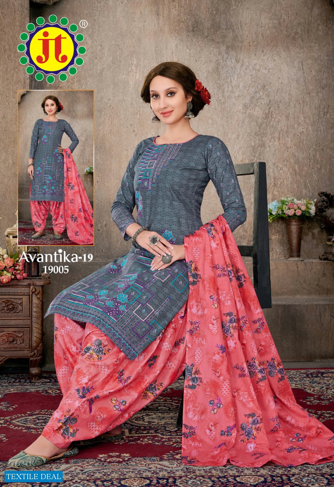 JT Avantika Vol-19 Wholesale Patiyala Special Cotton Printed Dress Material