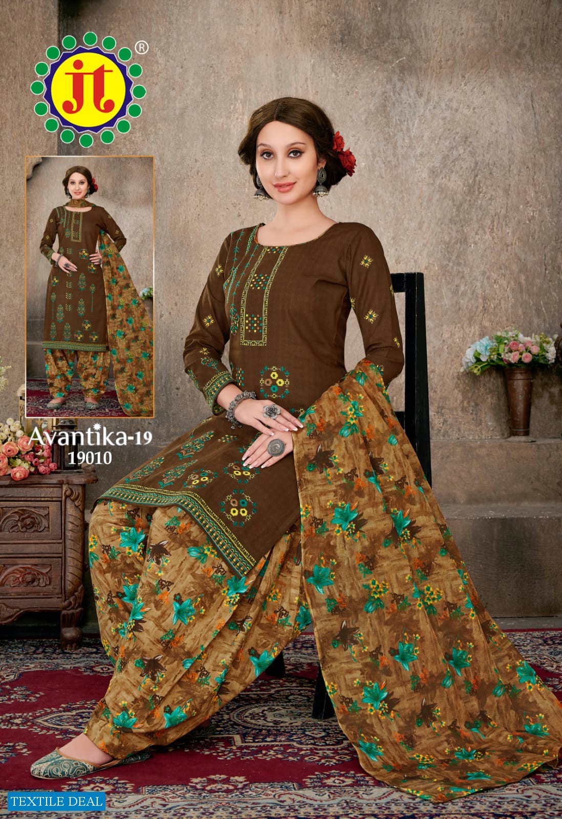 JT Avantika Vol-19 Wholesale Patiyala Special Cotton Printed Dress Material