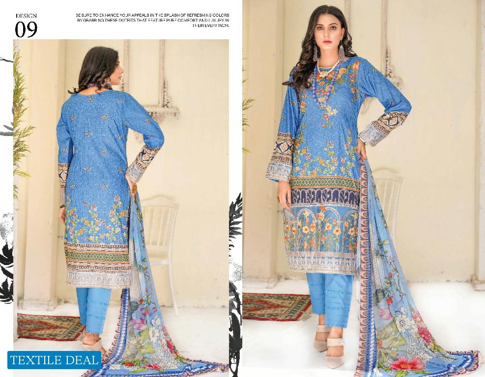 ZS Zoohra Embroidered Lawn With Bamber Dupatta Vol-1 Wholesale Original Pakistani Dress
