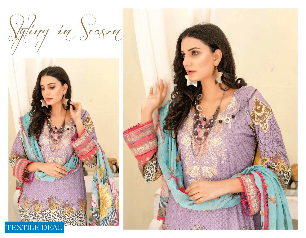 ZS Zoohra Embroidered Lawn With Bamber Dupatta Vol-1 Wholesale Original Pakistani Dress