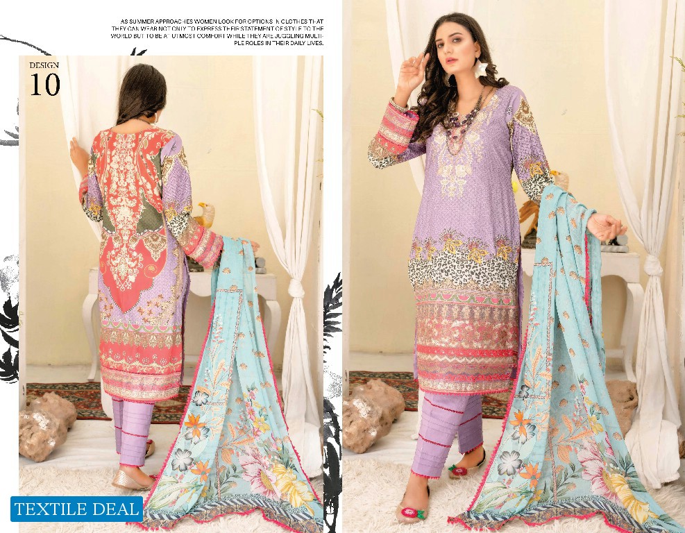ZS Zoohra Embroidered Lawn With Bamber Dupatta Vol-1 Wholesale Original Pakistani Dress