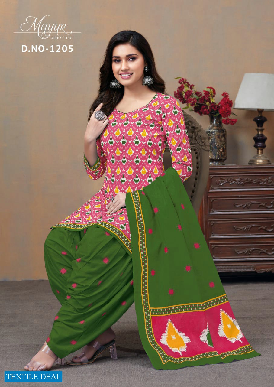 Mayur Ikkat Vol-12 Wholesale Pure Cotton Printed Patiyala Dress Material