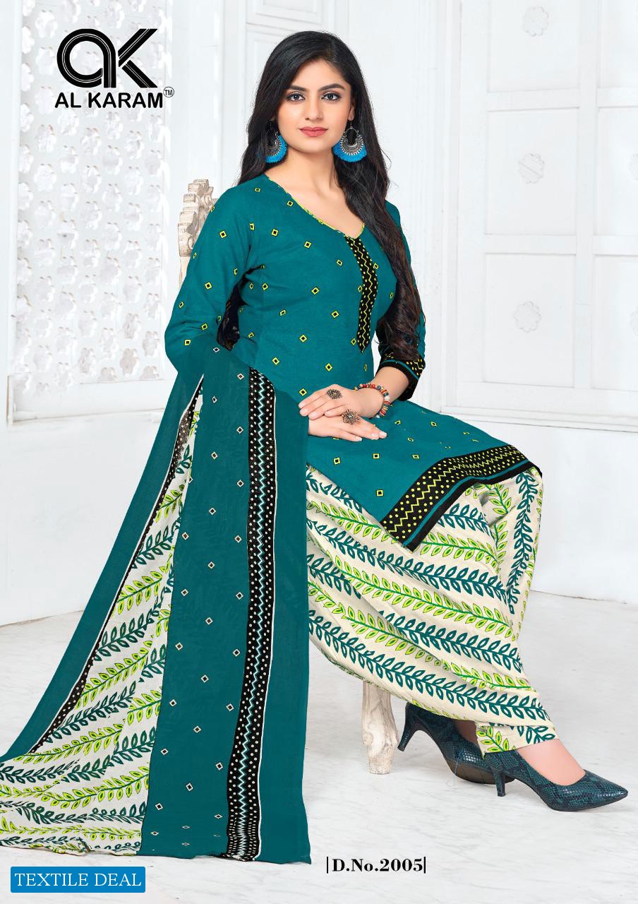 Al Karam Amber Patiyala Vol-2 Wholesale Pure Cotton Printed Dress Material