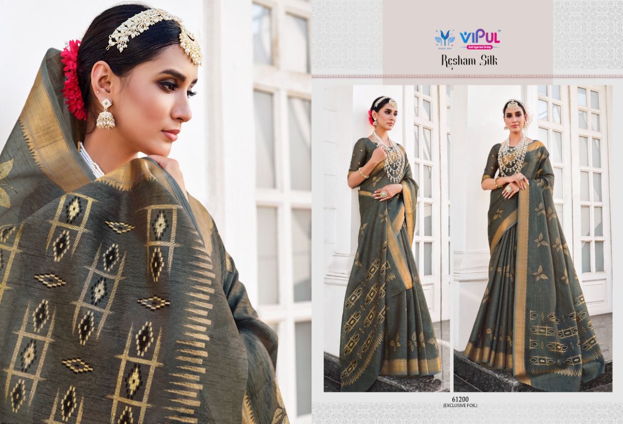 RESHAM SILK BY VIPUL FANCY COTTON FOIL SAREE EXPORTER IN SURAT