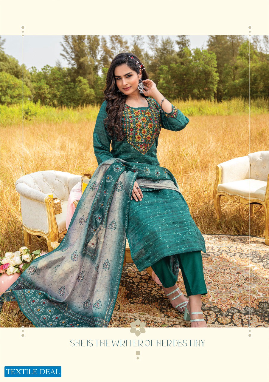 Anju Insta Girl Vol-3 Wholesale Kurti Pant With Heavy Dupatta Catalogs