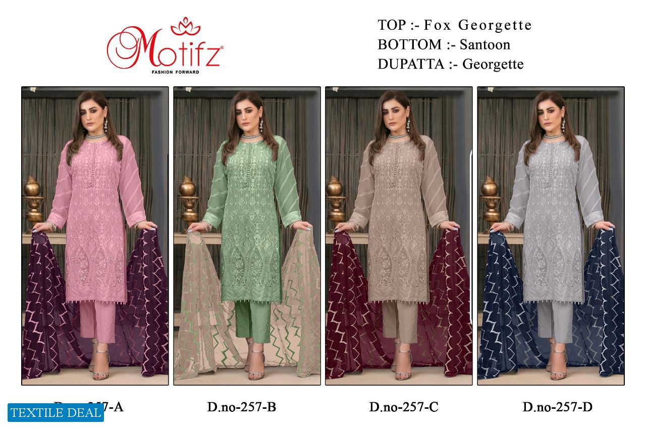Motifz D.no 257 Colour Wholesale Pakistani Concept Salwar Suits