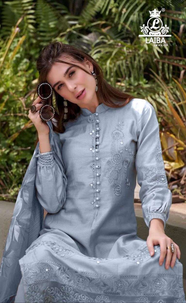 AM VOL 159 BY LAIBA DESIGNER COTTON READYMADE PAKISTANI 3 PIECE SET