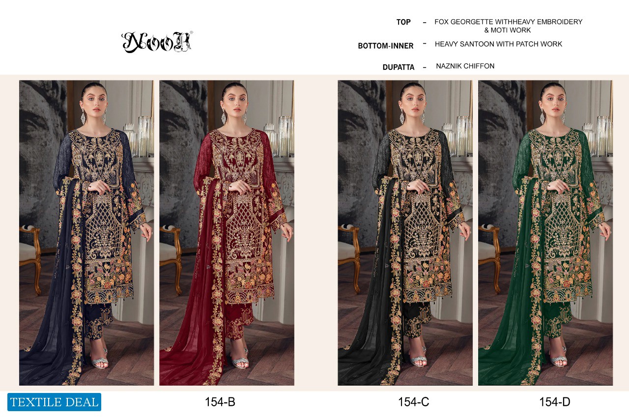 Noor D.no 154 Colour Wholesale Pakistani Concept Salwar Suits